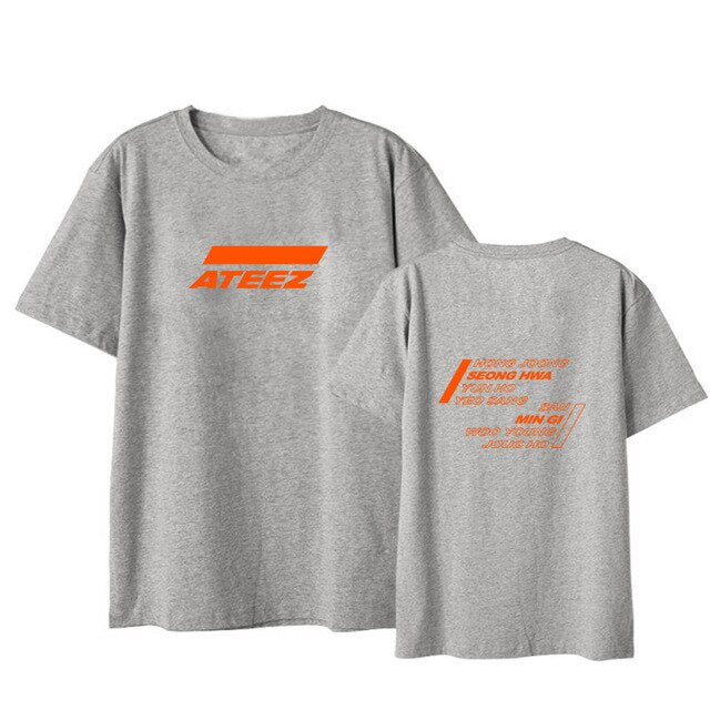 ATEEZ kpop Pink T-shirt New Korean loose Plus Size Round Collar - Kpopshop