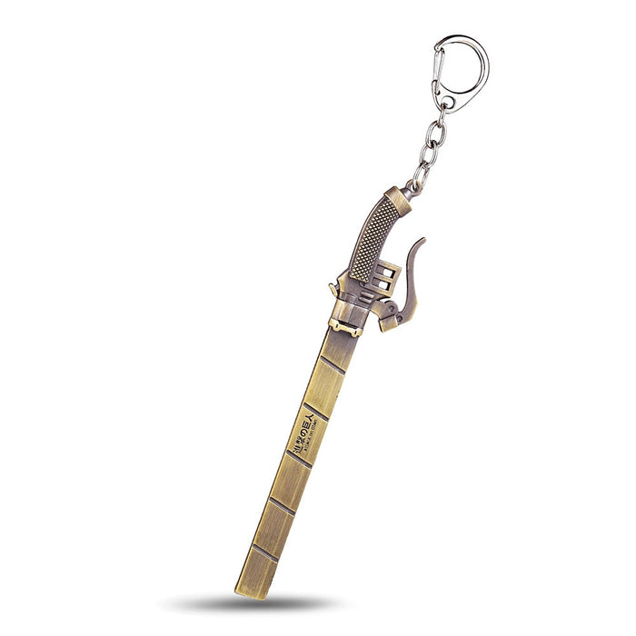 Anime Attack on Titan Scout Regiment Knife Keychains Mikasa Levi Ackerman Eren Jaeger Weapon Metal Keyrings