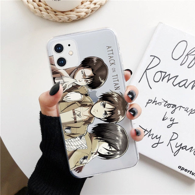 Anime Japanese attack on Titan Phone Case For iphone 12 mini 11 pro XS MAX 8 7 6 6S Plus X SE2020 XR Soft TPU Fundas Coque case