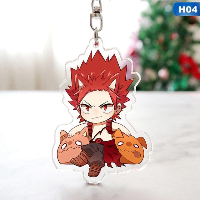Anime My Hero Academia Keychain Todoroki Shouto Cosplay Double Sided Transparent Acrylic Key Chain Cute Funny Jewelry Fans Gift