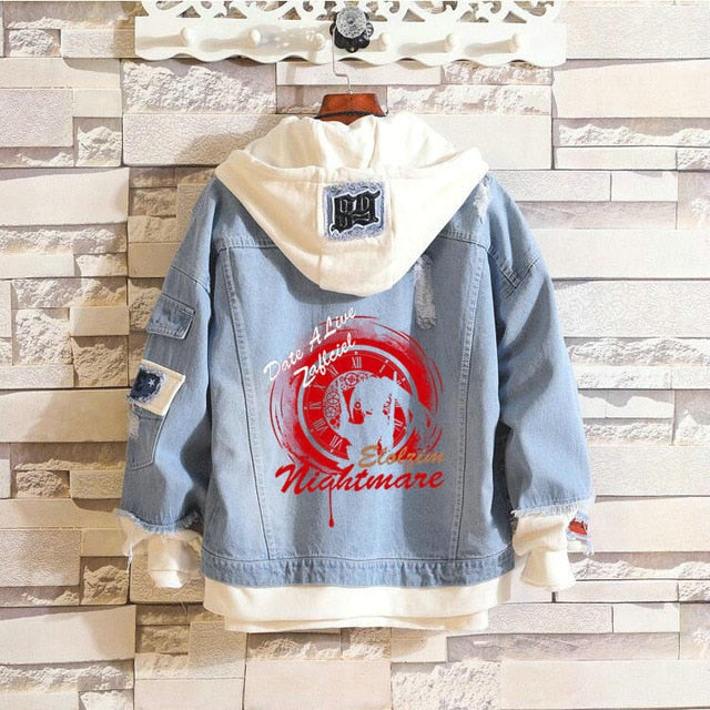 Anime  Attack on Titan Fate Blue Denim Jacket Hoodie For Girls Boys Spring Coat