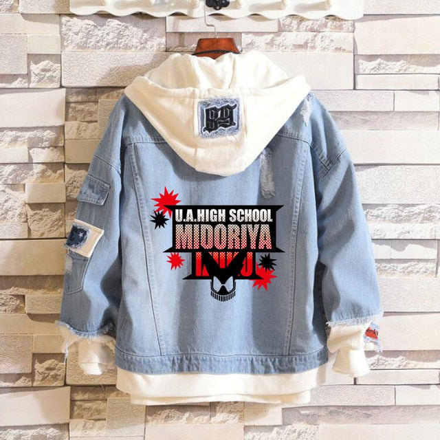 Anime  Attack on Titan Fate Blue Denim Jacket Hoodie For Girls Boys Spring Coat
