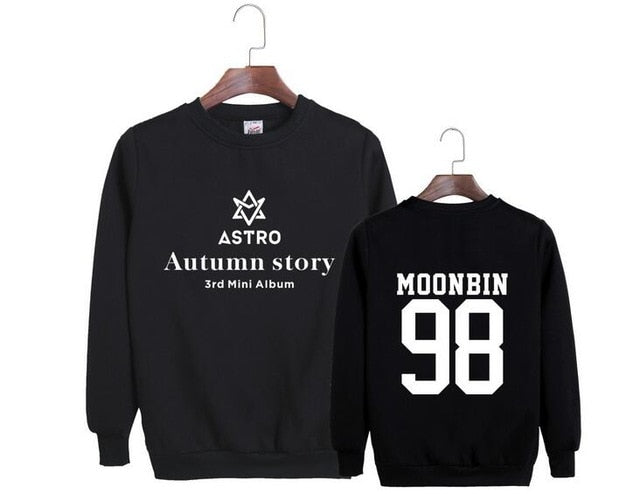 Astro autumn story album same member name printing o neck pullover hoodies kpop k-pop fashion unisex loose sweatshirt