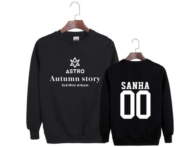 Astro autumn story album same member name printing o neck pullover hoodies kpop k-pop fashion unisex loose sweatshirt