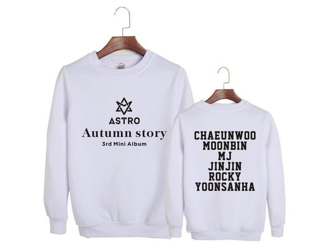 Astro autumn story album same member name printing o neck pullover hoodies kpop k-pop fashion unisex loose sweatshirt