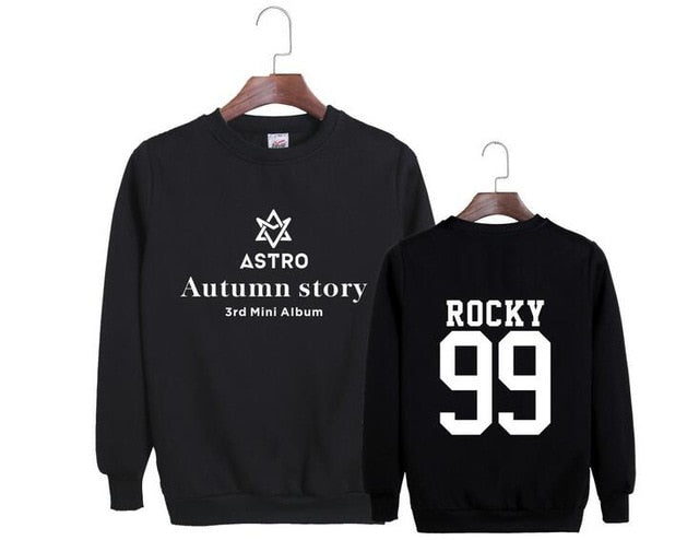 Astro autumn story album same member name printing o neck pullover hoodies kpop k-pop fashion unisex loose sweatshirt