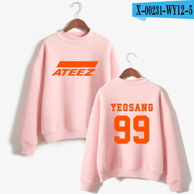 Ateez Turtleneck Sweatshirt Women Korean Team Highsreet Girls High Quality Pullovers High Collar Sweatshirt tshirt - Kpopshop