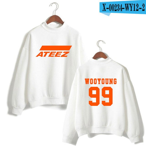 Ateez Turtleneck Sweatshirt Women Korean Team Highsreet Girls High Quality Pullovers High Collar Sweatshirt tshirt - Kpopshop