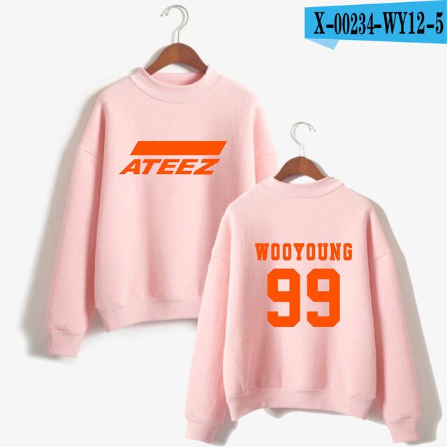 Ateez Turtleneck Sweatshirt Women Korean Team Highsreet Girls High Quality Pullovers High Collar Sweatshirt tshirt - Kpopshop