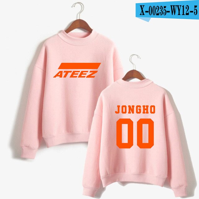Ateez Turtleneck Sweatshirt Women Korean Team Highsreet Girls High Quality Pullovers High Collar Sweatshirt tshirt - Kpopshop