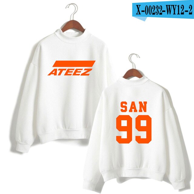 Ateez Turtleneck Sweatshirt Women Korean Team Highsreet Girls High Quality Pullovers High Collar Sweatshirt tshirt - Kpopshop