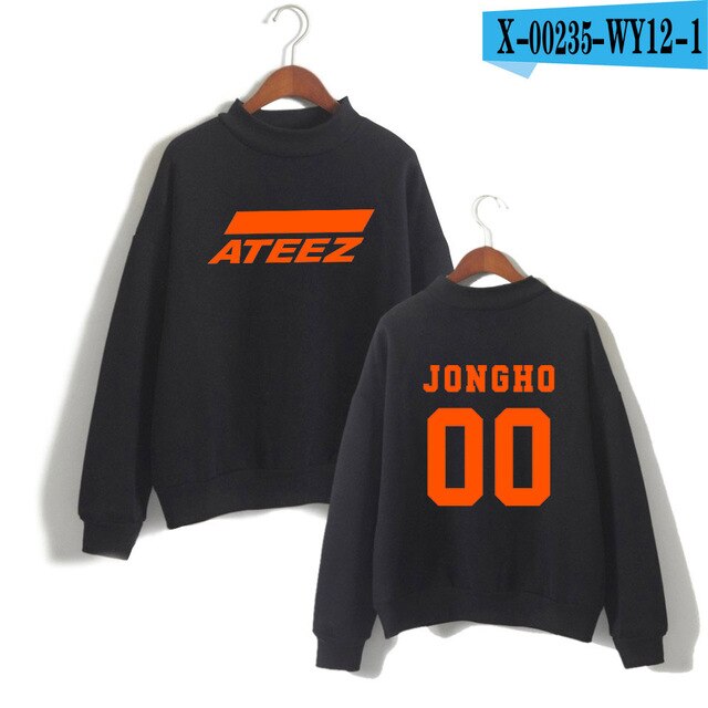 Ateez Turtleneck Sweatshirt Women Korean Team Highsreet Girls High Quality Pullovers High Collar Sweatshirt tshirt - Kpopshop