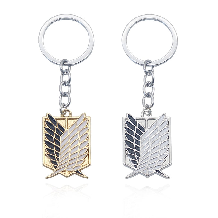 Attack On Titan Keychain Shingeki No Kyojin Anime Cosplay Wings of Liberty Key Chain Rings For Motorcycle Car Keys Gifts