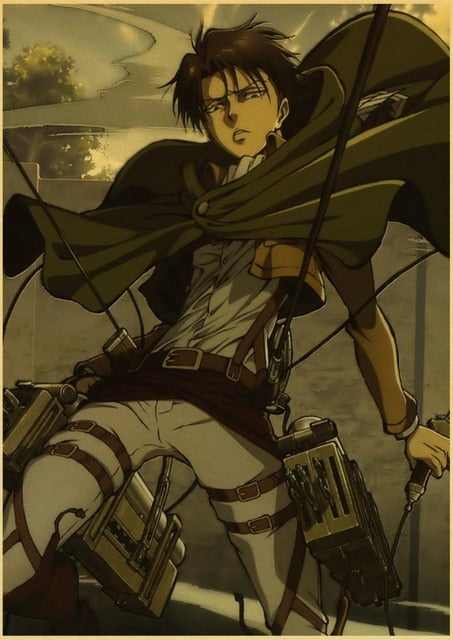Attack on Titan Posters Japanese Anime kraft Paper Prints Clear Image room Bar Home Art painting wall sticker