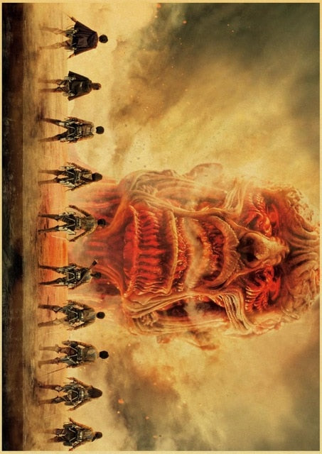 Attack on Titan Posters Japanese Anime kraft Paper Prints Clear Image room Bar Home Art painting wall sticker
