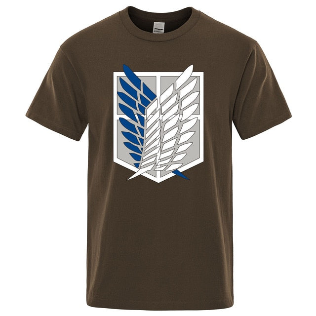 Attack on Titan T shirt Wings Of Freedom T-shirts Mens Japanese Anime