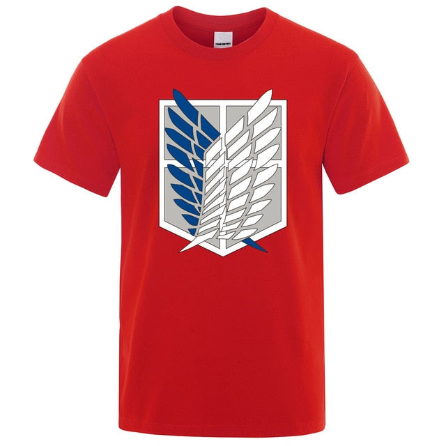 Attack on Titan T shirt Wings Of Freedom T-shirts Mens Japanese Anime