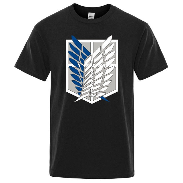 Attack on Titan T shirt Wings Of Freedom T-shirts Mens Japanese Anime