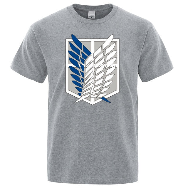 Attack on Titan T shirt Wings Of Freedom T-shirts Mens Japanese Anime