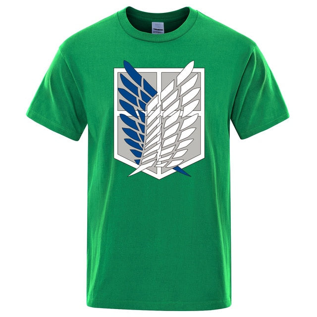Attack on Titan T shirt Wings Of Freedom T-shirts Mens Japanese Anime