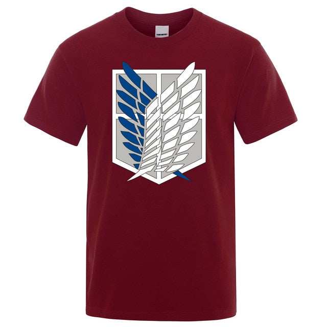 Attack on Titan T shirt Wings Of Freedom T-shirts Mens Japanese Anime