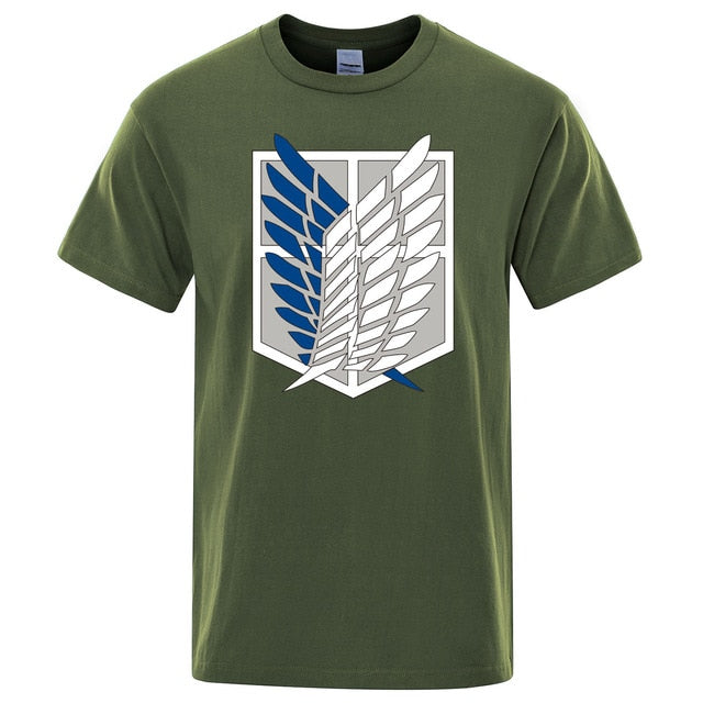 Attack on Titan T shirt Wings Of Freedom T-shirts Mens Japanese Anime