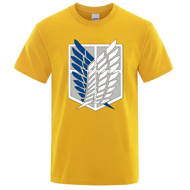 Attack on Titan T shirt Wings Of Freedom T-shirts Mens Japanese Anime