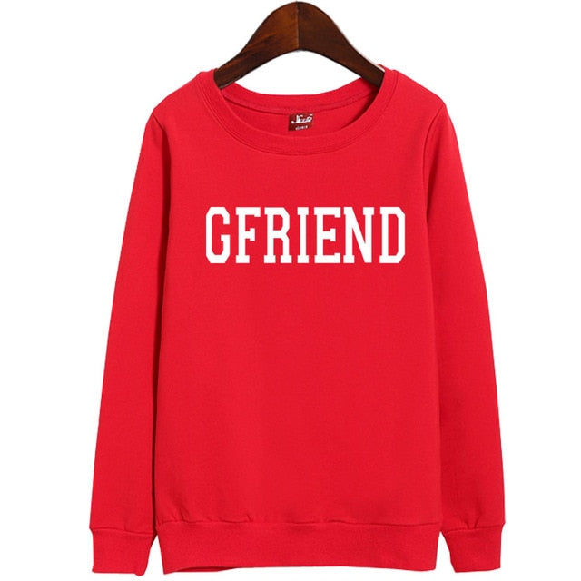 Autumn new kpop gfriend printing o neck long sleeve thin sweatshirts  pullover hoodies