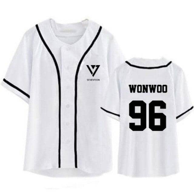 Kpop Newest Black White Cardigan Harajuku T Shirt Seventeen 17 Baseball Button Up Tee Shirt Casual Summer Hip Hop Style Tshirt Streetwear that you'll fall in love with. At an affordable price at KPOPSHOP, We sell a variety of Black White Cardigan Harajuku T Shirt Seventeen 17 Baseball Button Up Tee Shirt Casual Summer Hip Hop Style Tshirt Streetwear with Free Shipping.