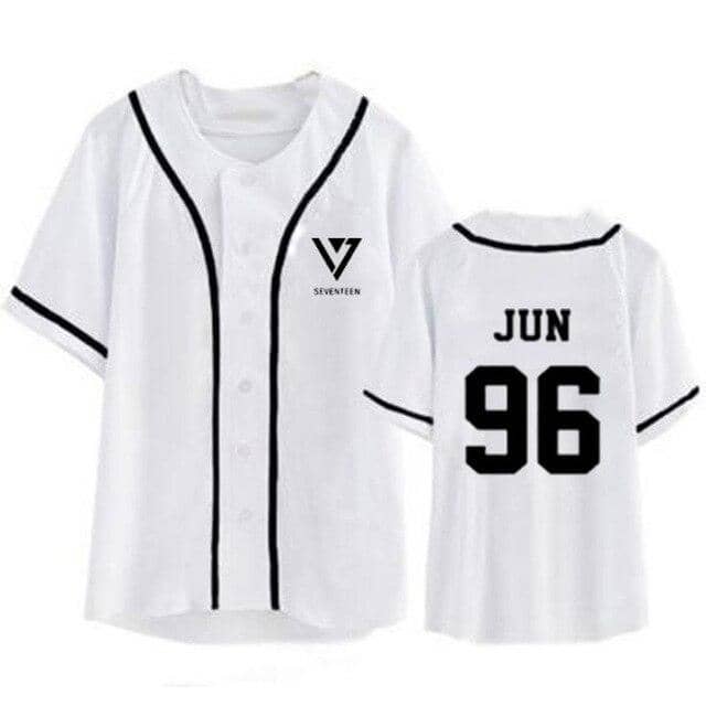 Kpop Newest Black White Cardigan Harajuku T Shirt Seventeen 17 Baseball Button Up Tee Shirt Casual Summer Hip Hop Style Tshirt Streetwear that you'll fall in love with. At an affordable price at KPOPSHOP, We sell a variety of Black White Cardigan Harajuku T Shirt Seventeen 17 Baseball Button Up Tee Shirt Casual Summer Hip Hop Style Tshirt Streetwear with Free Shipping.
