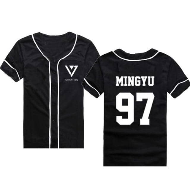Kpop Newest Black White Cardigan Harajuku T Shirt Seventeen 17 Baseball Button Up Tee Shirt Casual Summer Hip Hop Style Tshirt Streetwear that you'll fall in love with. At an affordable price at KPOPSHOP, We sell a variety of Black White Cardigan Harajuku T Shirt Seventeen 17 Baseball Button Up Tee Shirt Casual Summer Hip Hop Style Tshirt Streetwear with Free Shipping.