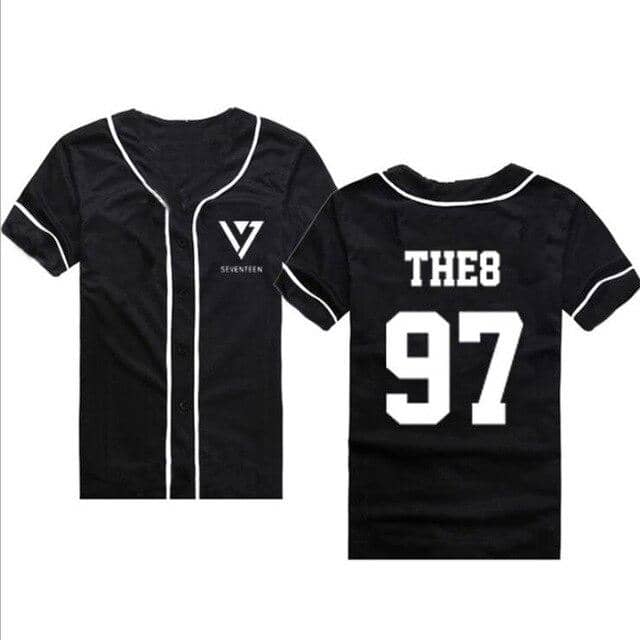 Kpop Newest Black White Cardigan Harajuku T Shirt Seventeen 17 Baseball Button Up Tee Shirt Casual Summer Hip Hop Style Tshirt Streetwear that you'll fall in love with. At an affordable price at KPOPSHOP, We sell a variety of Black White Cardigan Harajuku T Shirt Seventeen 17 Baseball Button Up Tee Shirt Casual Summer Hip Hop Style Tshirt Streetwear with Free Shipping.