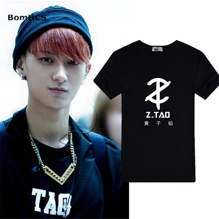 Kpop EXO Z.TAO t shirt Unisex Summer Cotton Short Sleeve Tee Shirt Tops Fans Support
