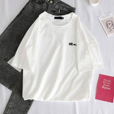 Kpopshop Originals - T-shirts Rainbow Striped Soft Loose Embroidery T-shirt  (16) - Kpopshop
