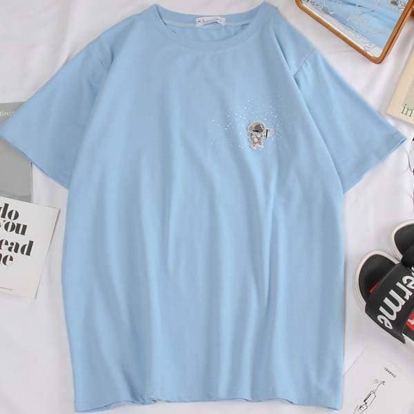 Kpopshop Originals - T-shirts Rainbow Striped Soft Loose Embroidery T-shirt  (16) - Kpopshop
