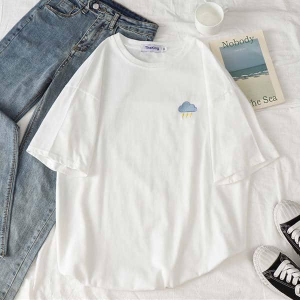 Kpopshop Originals - T-shirts Rainbow Striped Soft Loose Embroidery T-shirt  (16) - Kpopshop