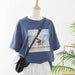 Kpopshop Originals - T-shirts Rainbow Striped Soft Loose Embroidery T-shirt  (16) - Kpopshop