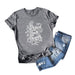 Women T-Shirt Letter O-Neck Loose Tops Women Plus Size Femme - Kpopshop