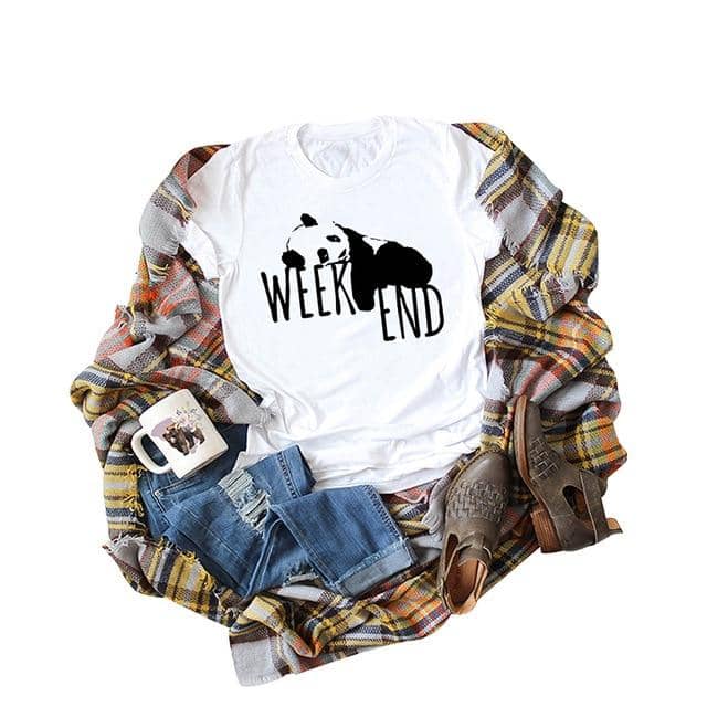 Women T-Shirt Letter O-Neck Loose Tops Women Plus Size Femme - Kpopshop