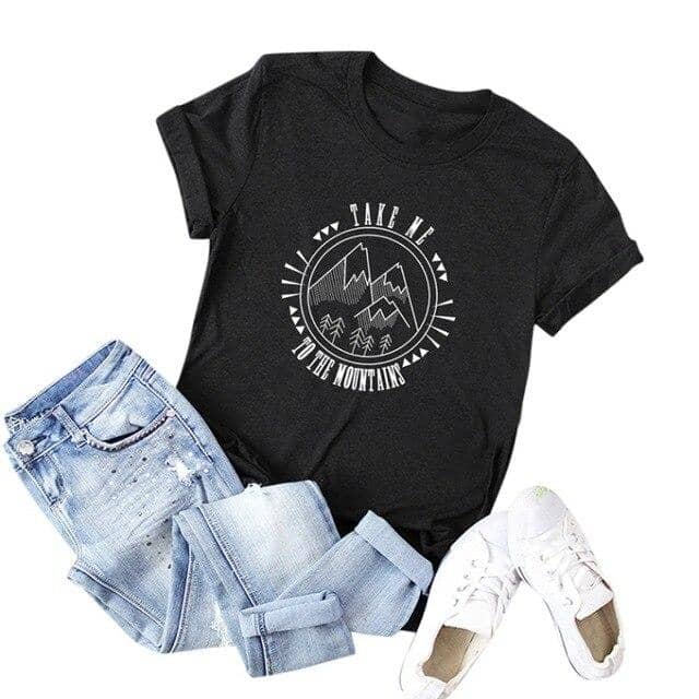 Women T-Shirt Letter O-Neck Loose Tops Women Plus Size Femme - Kpopshop