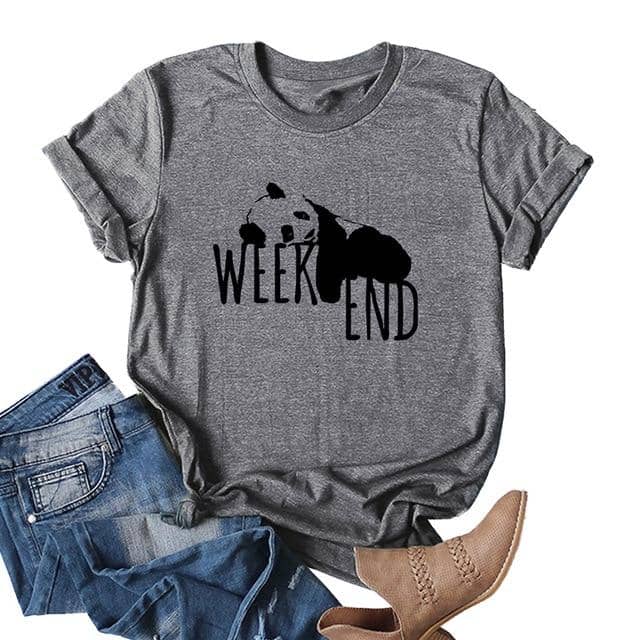 Women T-Shirt Letter O-Neck Loose Tops Women Plus Size Femme - Kpopshop