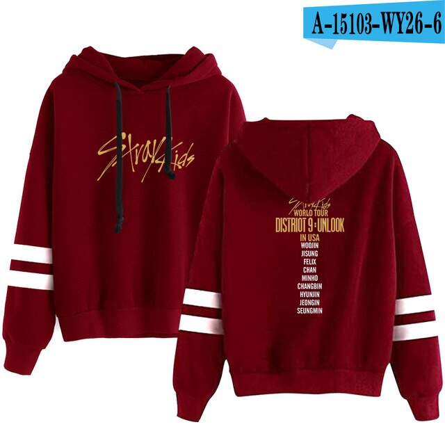 Cool World Tour Stray Kids/ Men /Women Hooded Pullover Long Sleeve Hoody Stray Kids Hoodies Sweatshirts Plus Size