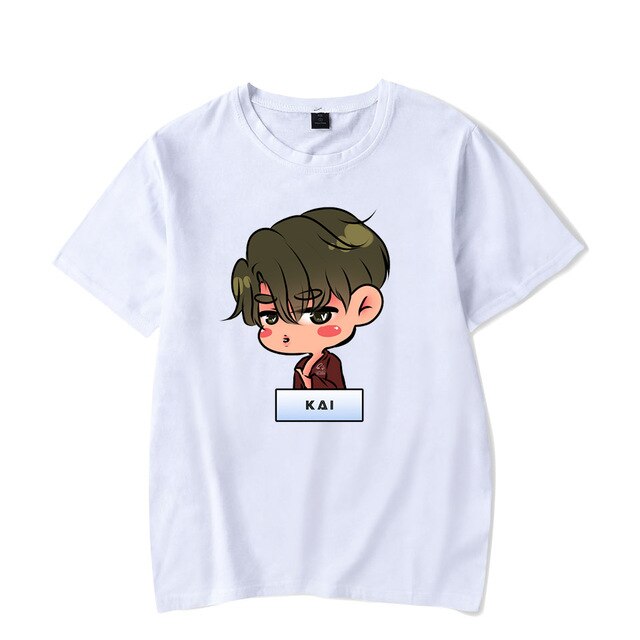 New EXO KAI SEHUN Kpop T-shirts Men HIP HOP Streetwear T-Shirt Short Sleeve Tee Tops Women T Shirts Fashion 2021