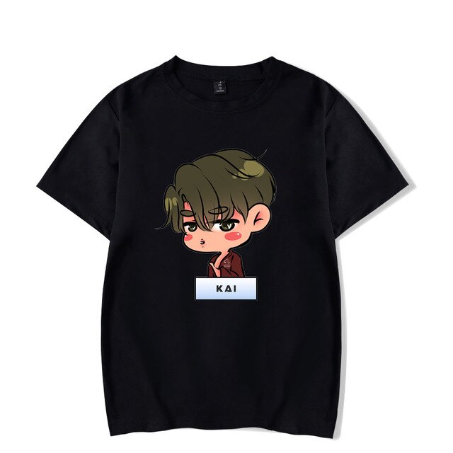 New EXO KAI SEHUN Kpop T-shirts Men HIP HOP Streetwear T-Shirt Short Sleeve Tee Tops Women T Shirts Fashion 2021