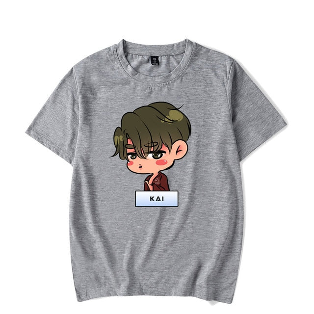 New EXO KAI SEHUN Kpop T-shirts Men HIP HOP Streetwear T-Shirt Short Sleeve Tee Tops Women T Shirts Fashion 2021