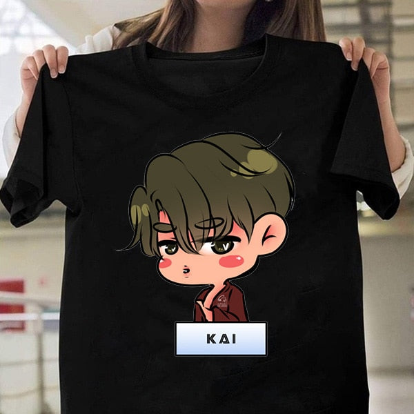 New EXO KAI SEHUN Kpop T-shirts Men HIP HOP Streetwear T-Shirt Short Sleeve Tee Tops Women T Shirts Fashion 2021