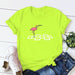 Women Plus Size T-shirt Animal Bird Flamingo Numbers T-shirt O-Neck Funny Women T-Shirt 2020 - Kpopshop