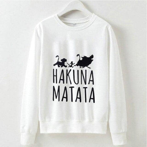 Kpop Newest Cute Hakuna Matata Graphic Hoodies Sweatshirt Women Letter Print Kpop Clothes Funny Casual O-Neck Long Sleeve Shirt White Hoodie that you'll fall in love with. At an affordable price at KPOPSHOP, We sell a variety of Cute Hakuna Matata Graphic Hoodies Sweatshirt Women Letter Print Kpop Clothes Funny Casual O-Neck Long Sleeve Shirt White Hoodie with Free Shipping.