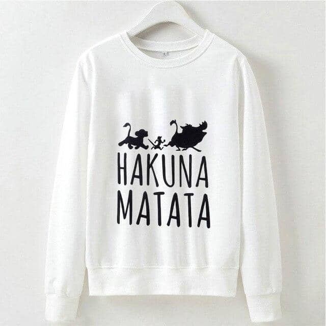 Kpop Newest Cute Hakuna Matata Graphic Hoodies Sweatshirt Women Letter Print Kpop Clothes Funny Casual O-Neck Long Sleeve Shirt White Hoodie that you'll fall in love with. At an affordable price at KPOPSHOP, We sell a variety of Cute Hakuna Matata Graphic Hoodies Sweatshirt Women Letter Print Kpop Clothes Funny Casual O-Neck Long Sleeve Shirt White Hoodie with Free Shipping.