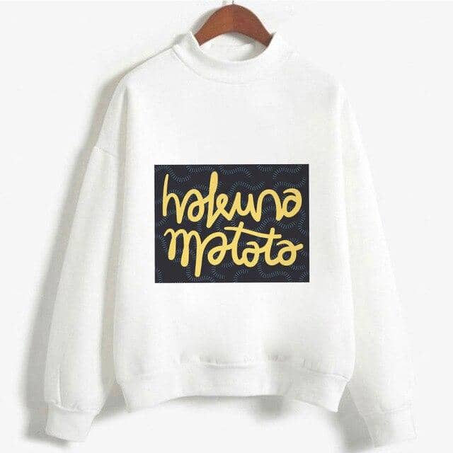 Kpop Newest Cute Hakuna Matata Graphic Hoodies Sweatshirt Women Letter Print Kpop Clothes Funny Casual O-Neck Long Sleeve Shirt White Hoodie that you'll fall in love with. At an affordable price at KPOPSHOP, We sell a variety of Cute Hakuna Matata Graphic Hoodies Sweatshirt Women Letter Print Kpop Clothes Funny Casual O-Neck Long Sleeve Shirt White Hoodie with Free Shipping.